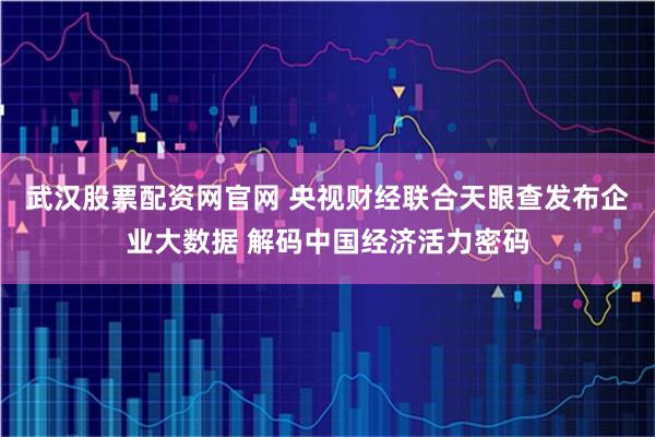 武汉股票配资网官网 央视财经联合天眼查发布企业大数据 解码中国经济活力密码